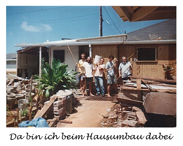 Roland Hüppi mit Kahu Abraham Kawai'i beim Hausbau